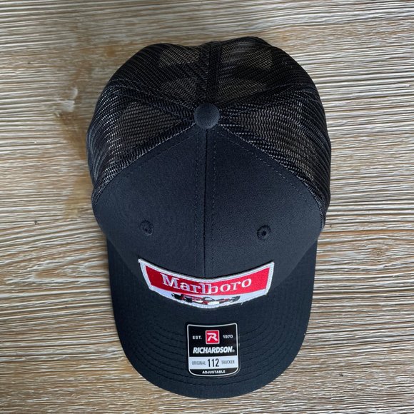 Marlboro F1 Formula 1 Racing Vintage Patch Hat - All Black Richardson 112 - Picture 7 of 9
